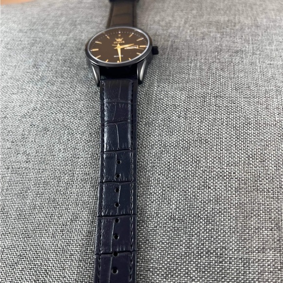 OLEVS Watches for Men Brown Leather Gold Case Analog Quartz Fashion Business - Picture 2 of 6